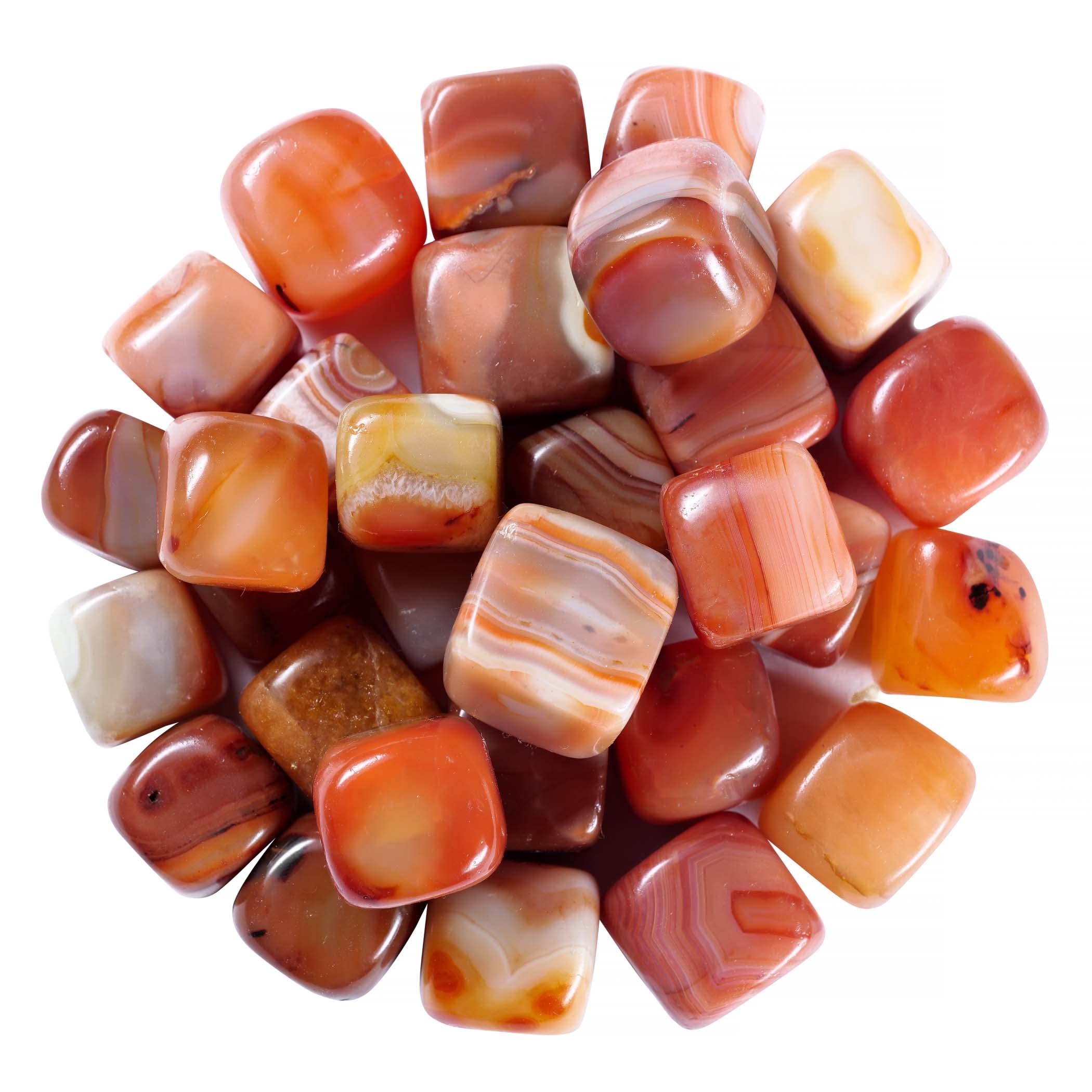ABHISUBYA Carnelian – Pierres roulées, parfaites pour méditation et rituel.