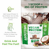 About Time Poudre Protéinée Vegan Chocolat — shake rapide pour petit-déjeuner végétal.
