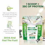 About Time Protéine Végane Vanilla – ingrédients minimaux pour une nutrition simple.