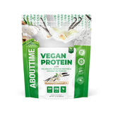 About Time Protéine Végane Vanilla – poudre facile à mesurer pour un petit-déjeuner protéiné.