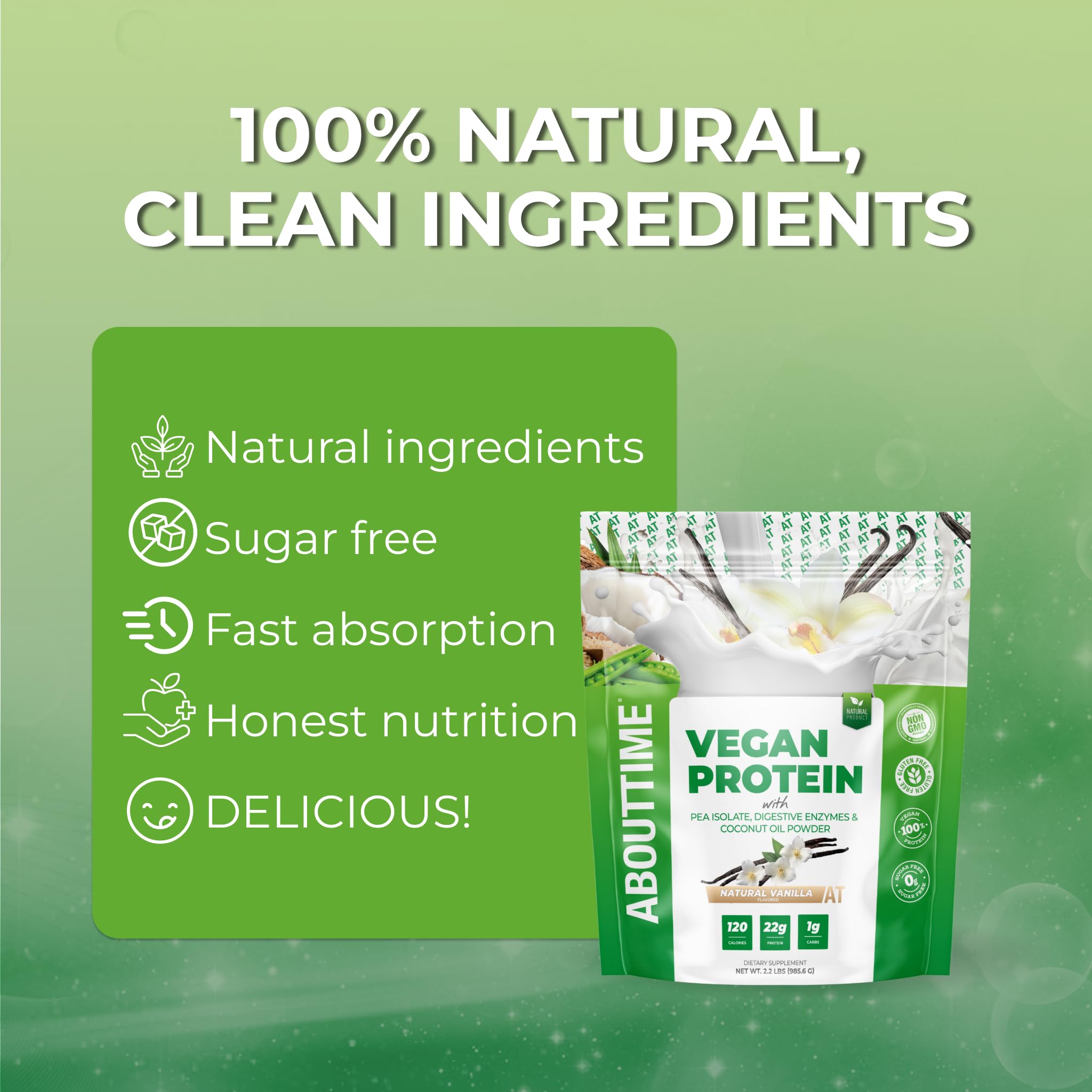About Time Protéine Végane Vanilla – smoothie rapide et protéiné pour le matin.