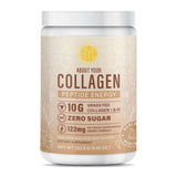 ABOUT YOUR COLLAGEN bouteille Horchata montrant l’emballage et la promesse d’énergie et beauté.