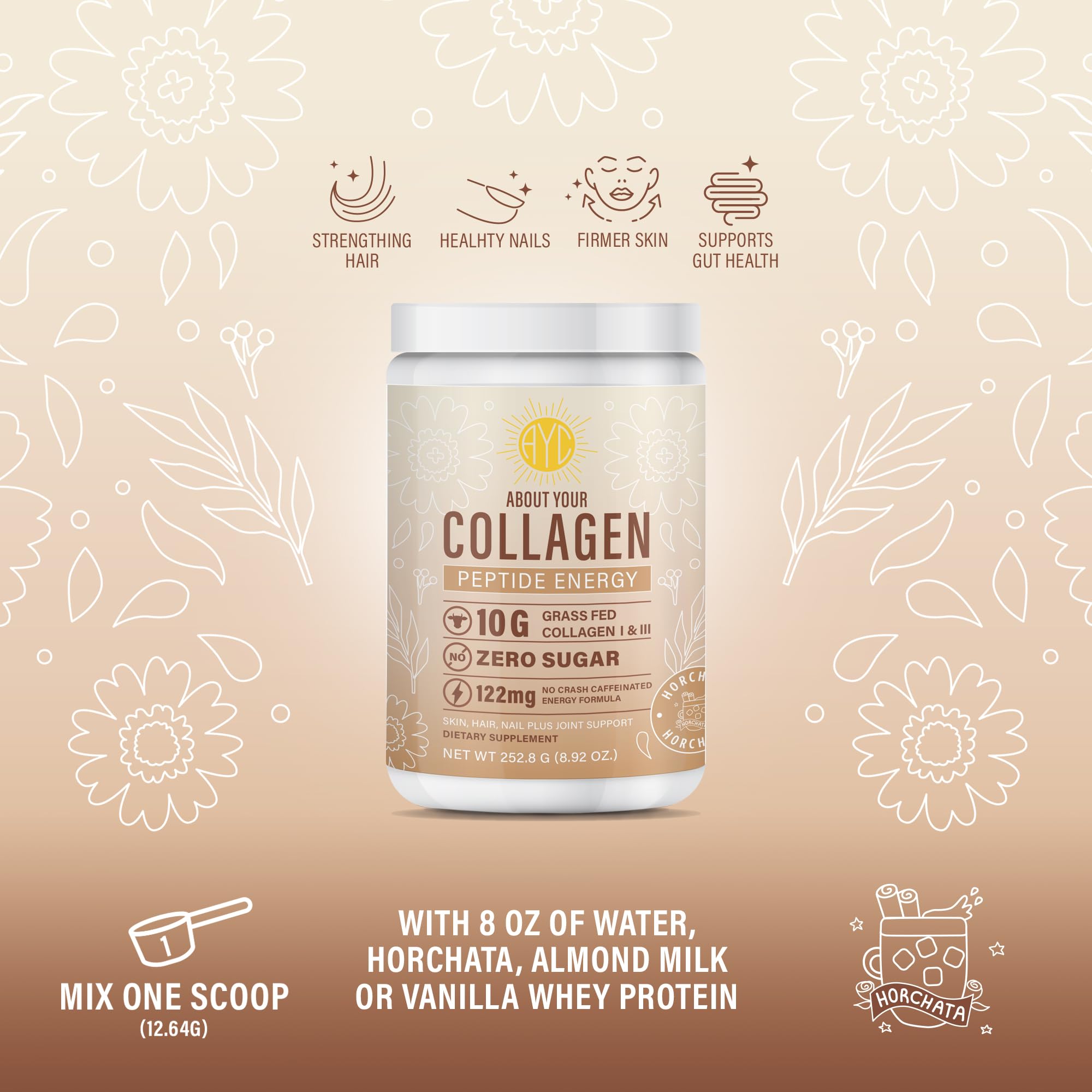 ABOUT YOUR COLLAGEN idée recette Horchata pour smoothie frais et routine beauté.