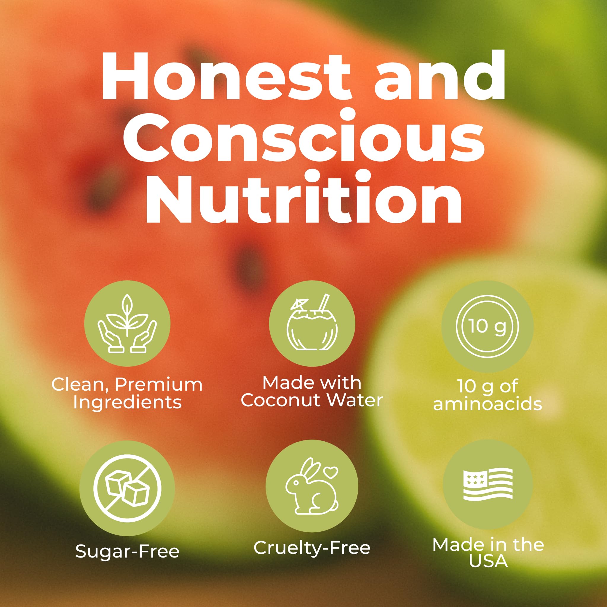 About Time BCAA Hydration ingrédients naturels sans allergènes majeurs pour une consommation responsable