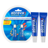 Abreva : boîte double-tubes prête à l’emploi pour le traitement des boutons de fièvre.