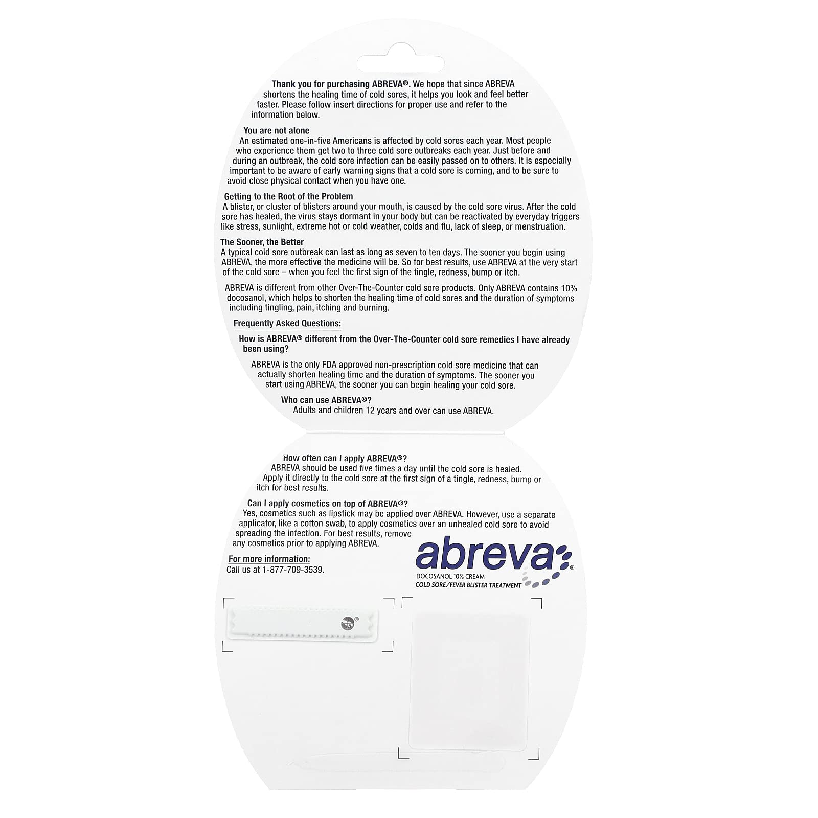 Abreva Cream emballage compact: facile à transporter pour des soins rapides.