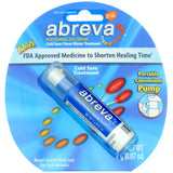 Abreva pompe 2 g applique sur bouton fievre, application rapide.