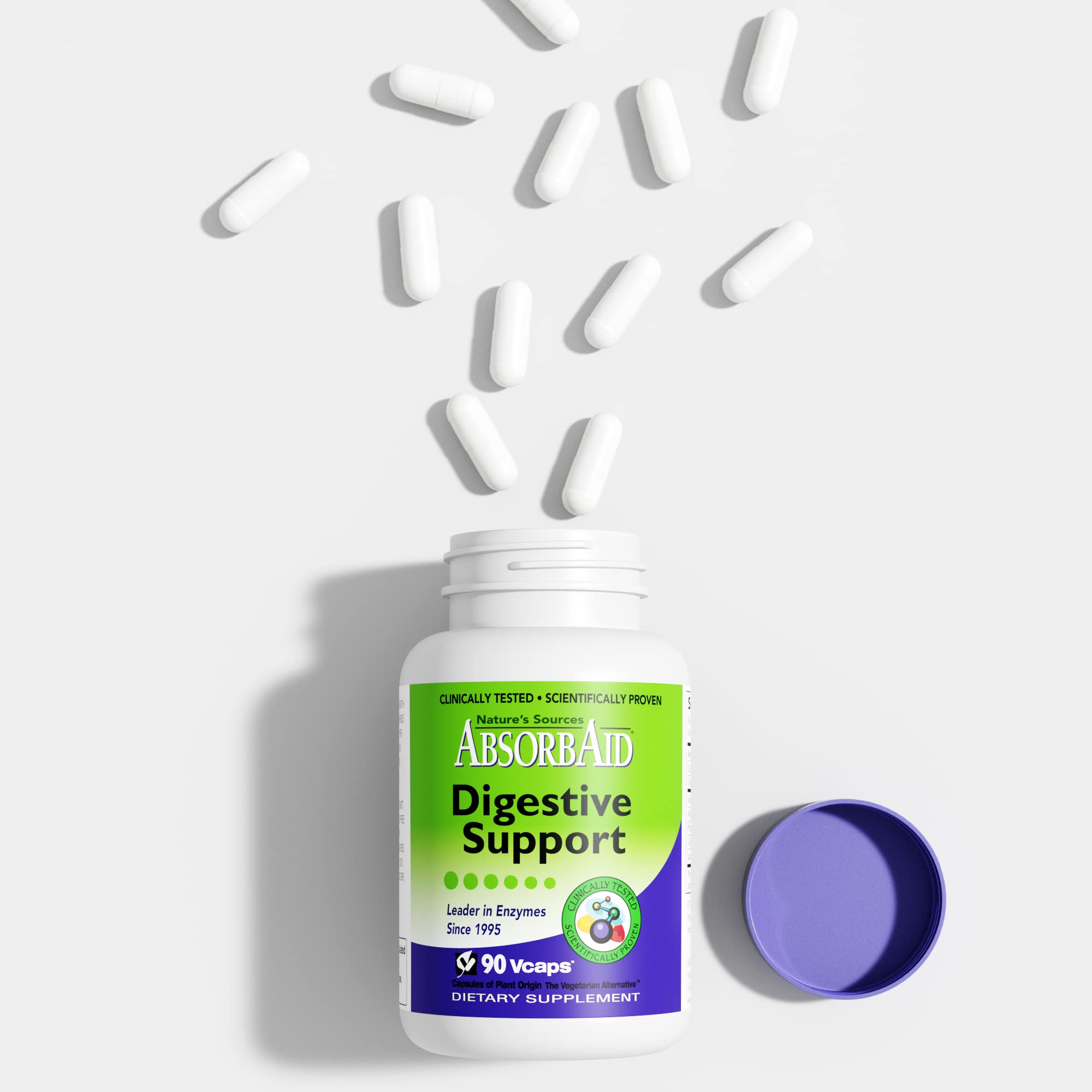AbsorbAid utilise des enzymes végétales naturelles résistantes à l'acide gastrique.