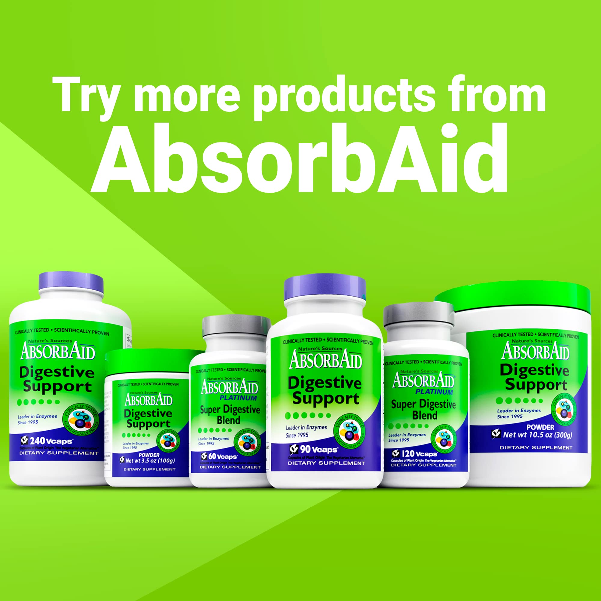 AbsorbAid affiche une étiquette lisible avec les ingrédients et indications.