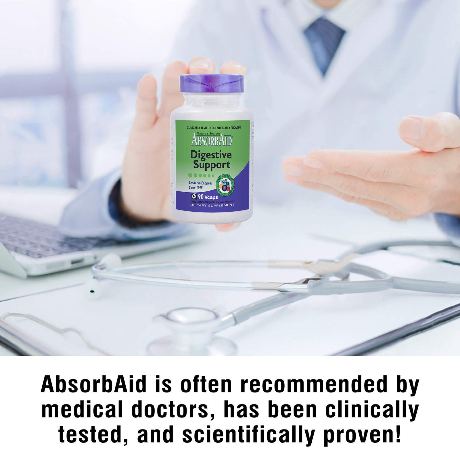 AbsorbAid est montré comme étape pratique pour une digestion plus fluide après repas.