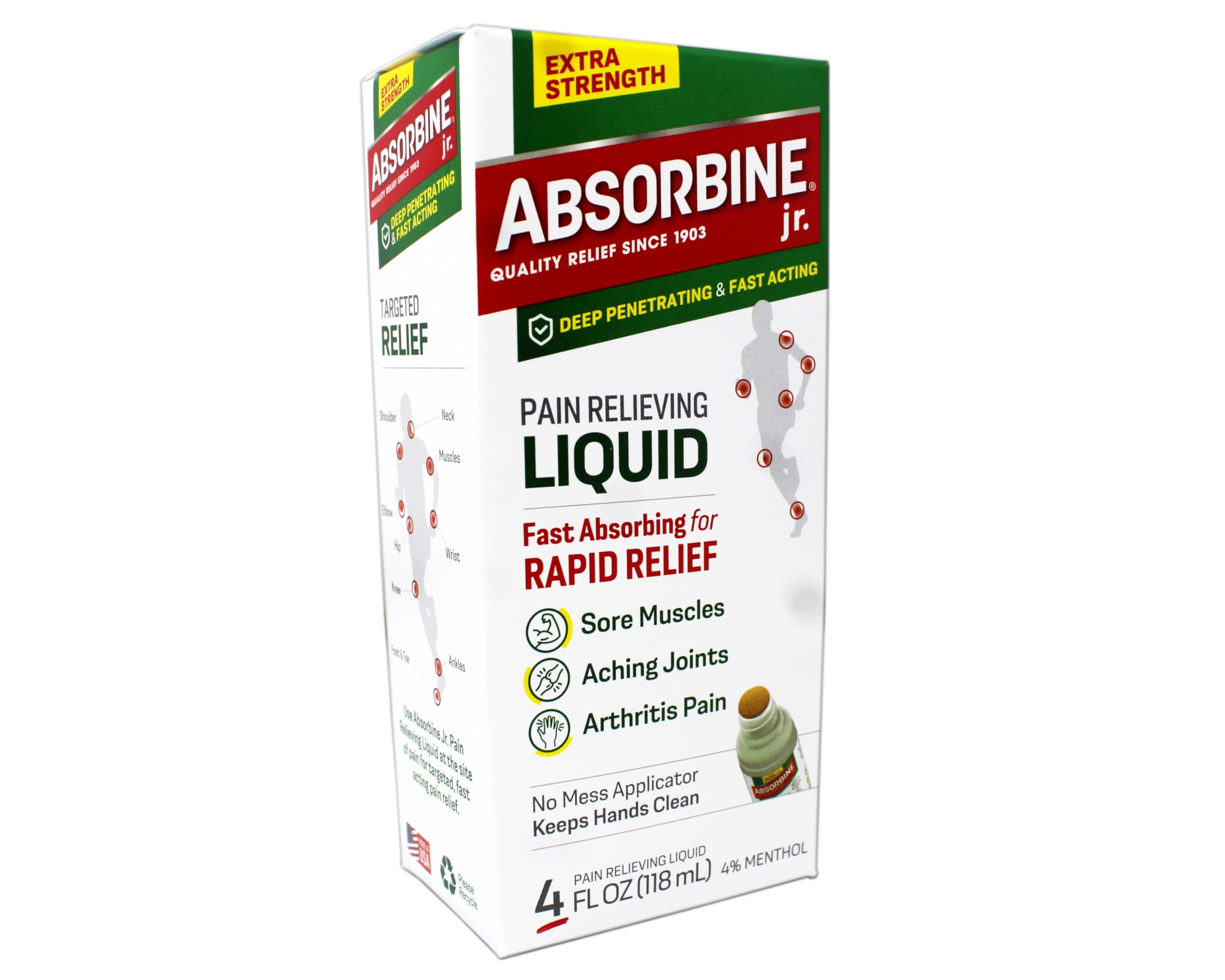 Absorbine Jr. effet-menthol-frais: sensation rafraîchissante et calmante.