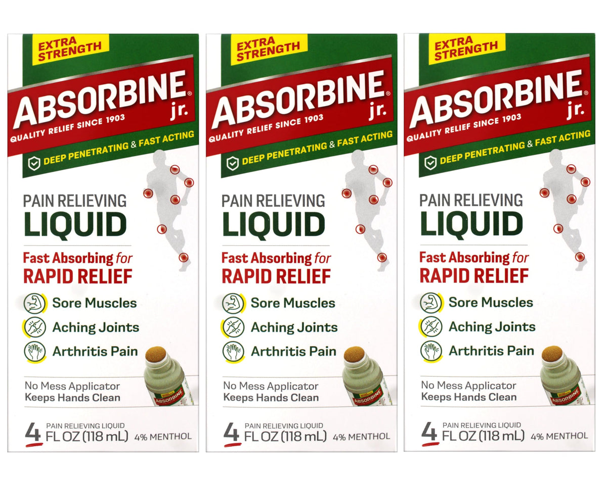 Absorbine Jr. flacon-relief-intense: soulagement musculaire et articulaire ciblé.