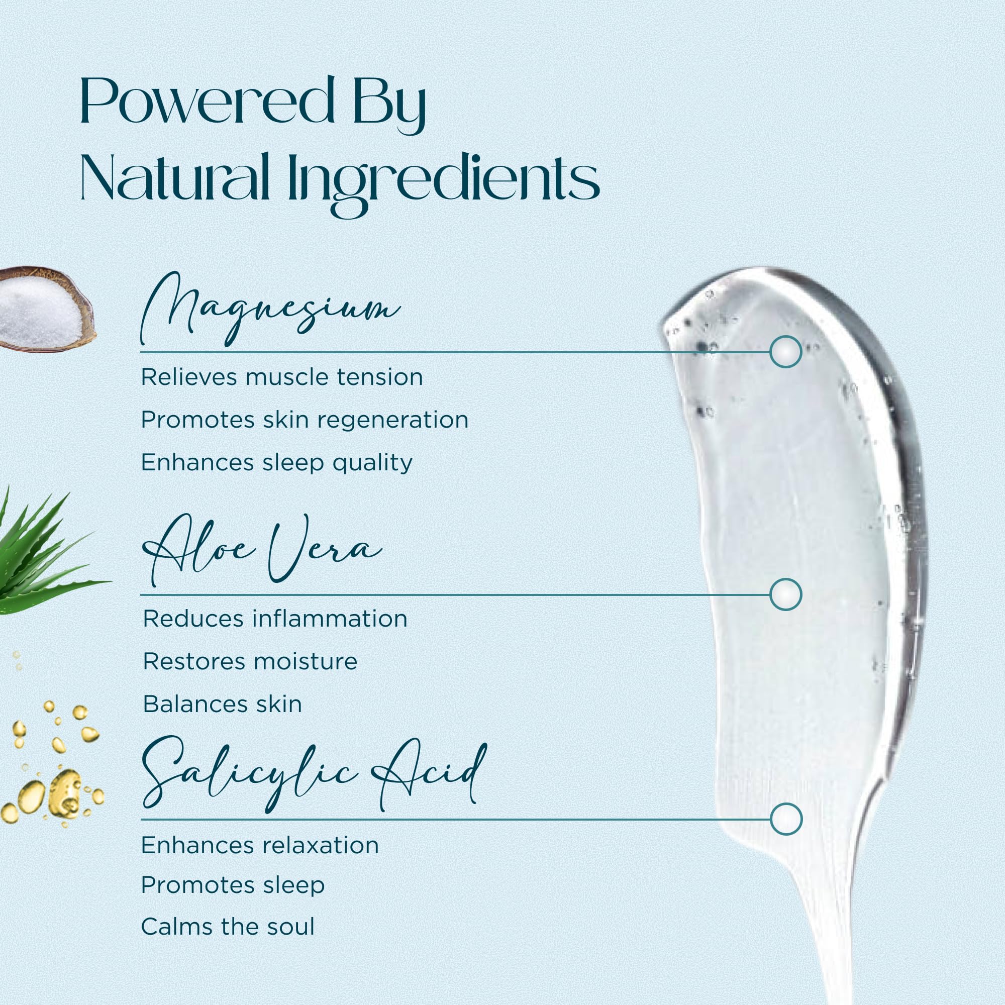 Abundant Natural Health Gel Océan Soulage – ingrédients naturels rafraîchissants et apaisants.