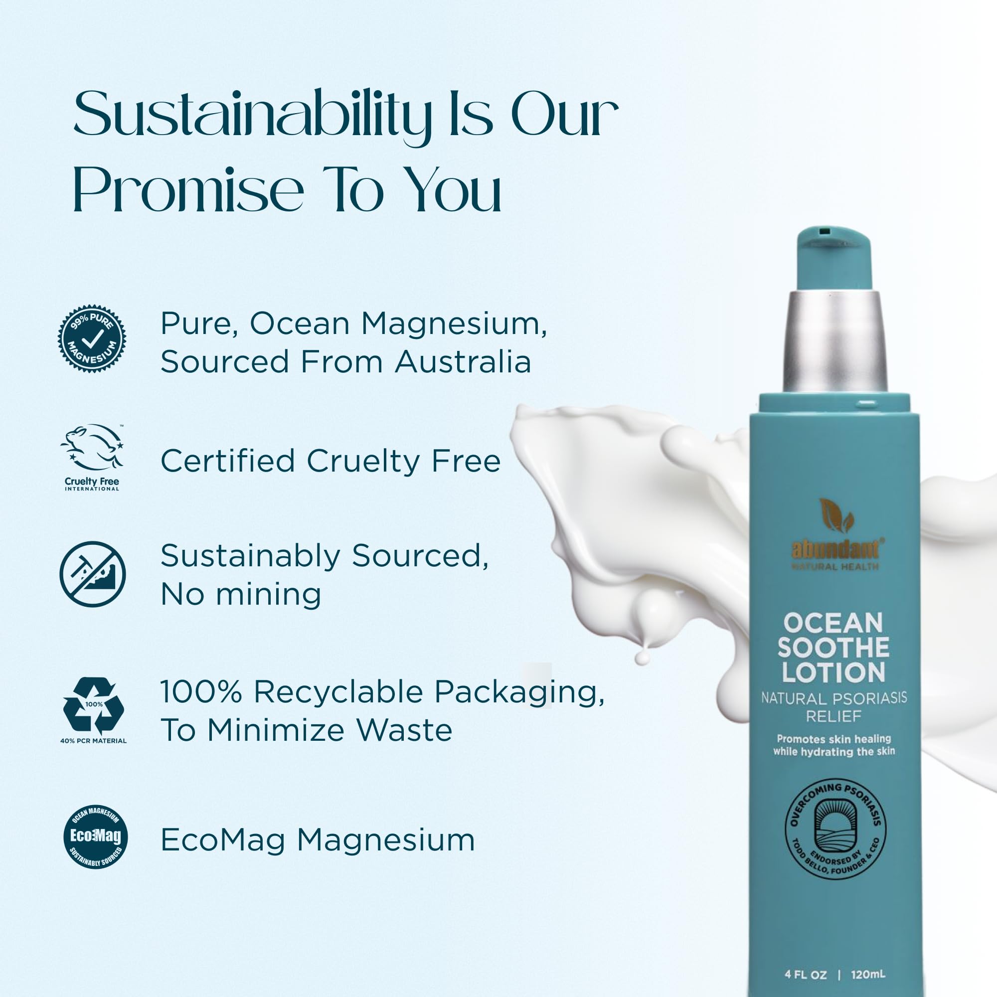 Ocean Soothe Lotion Abundant Natural Health, extrait de concombre, fraîcheur apaisante et hydratation rapide