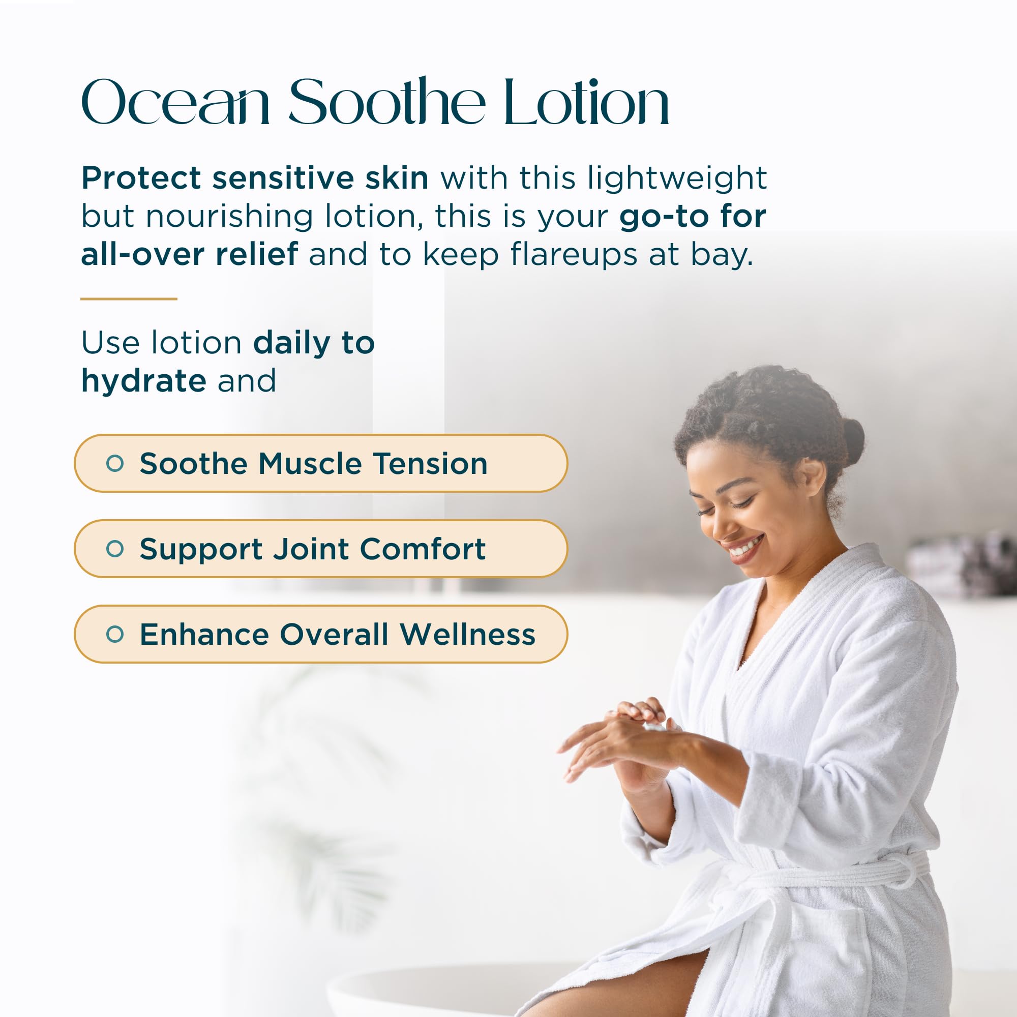 Ocean Soothe Lotion Abundant Natural Health, texture-crème, hydration légère et absorption rapide