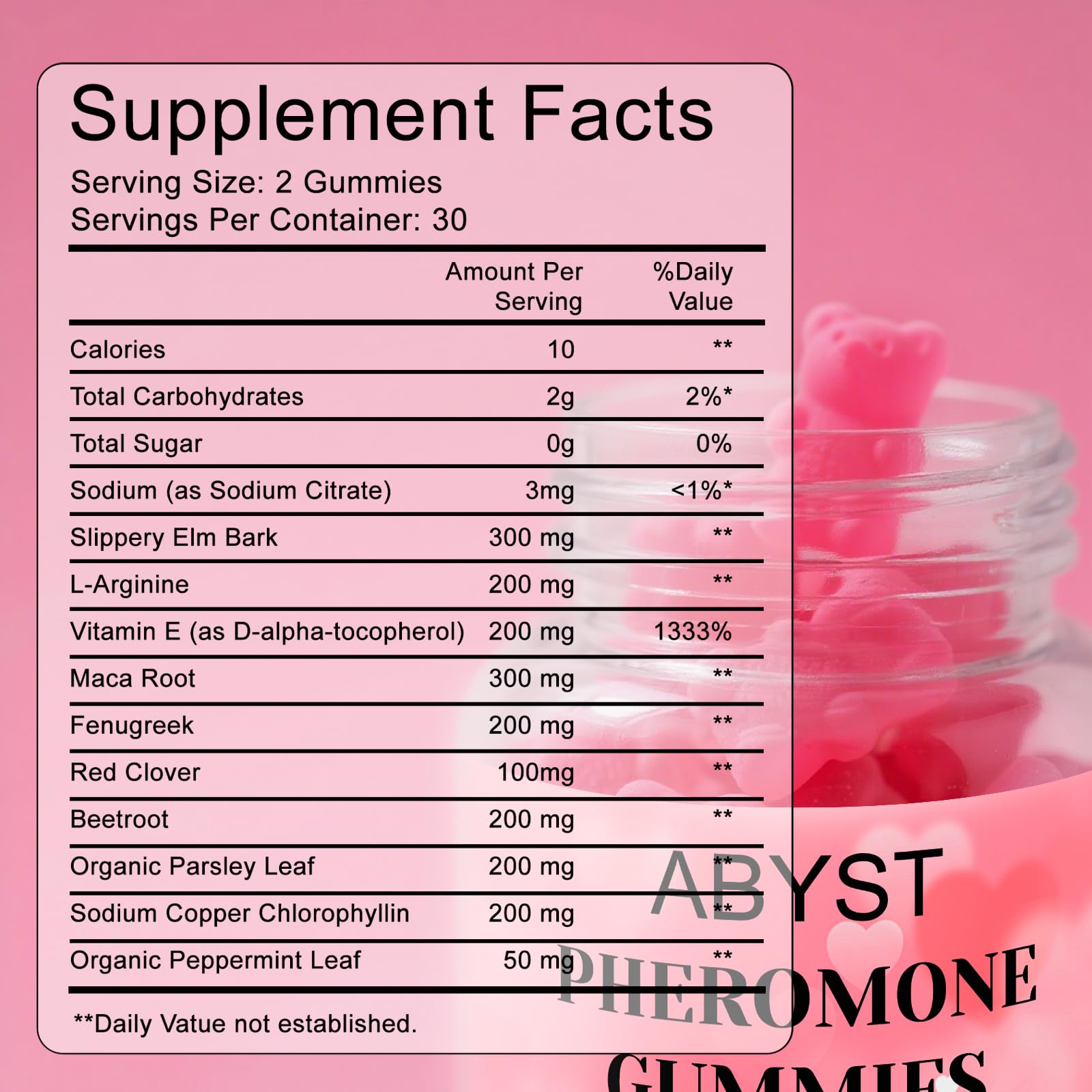 ABYST gommes phéromones pour femmes – gommes à la fraise, goût fruité et agréable.
