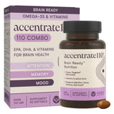 Accentrate110: bouteille oméga-3 et vitamines B pour la concentration.