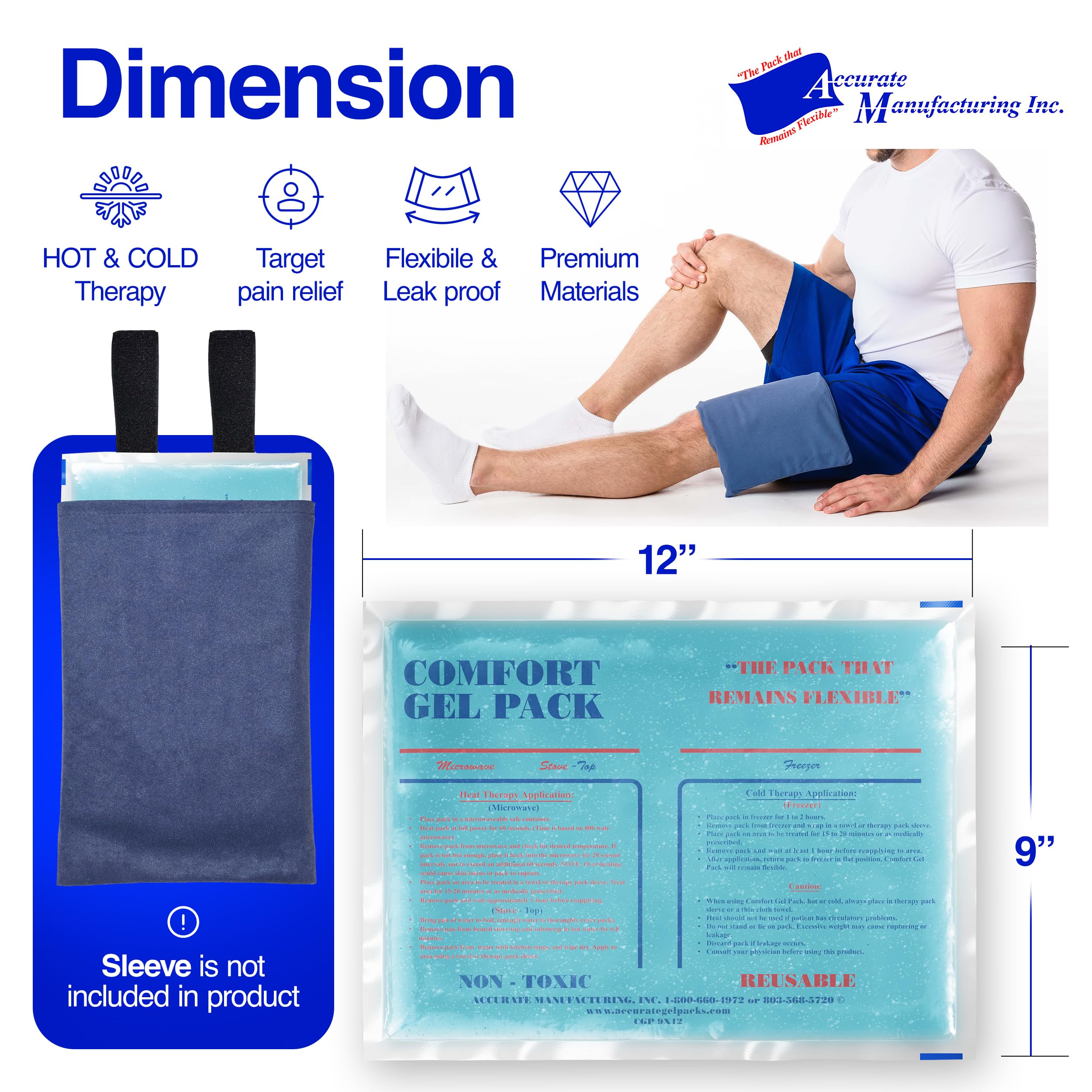 Pack gel froid Accurate Manufacturing, rafraîchissant et apaisant après l’effort.