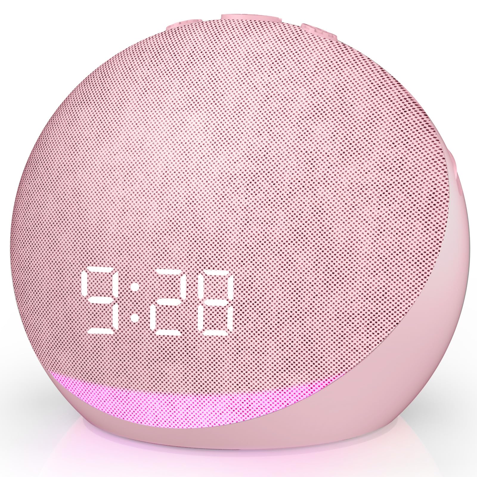 Acedeck horloge-veilleuse rose sur table de nuit apaise l'ambiance.