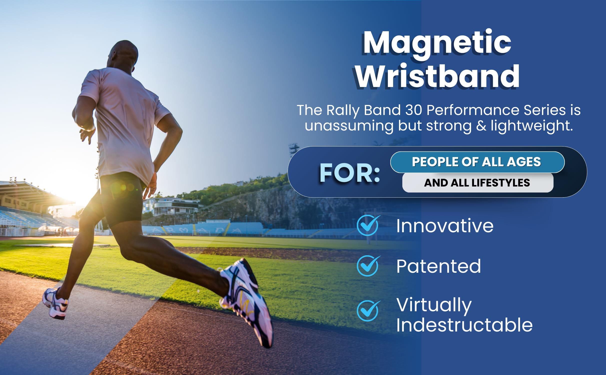 AceMagnetics Rally Band 30, bracelet noir élégant, adaptable à différentes tenues.