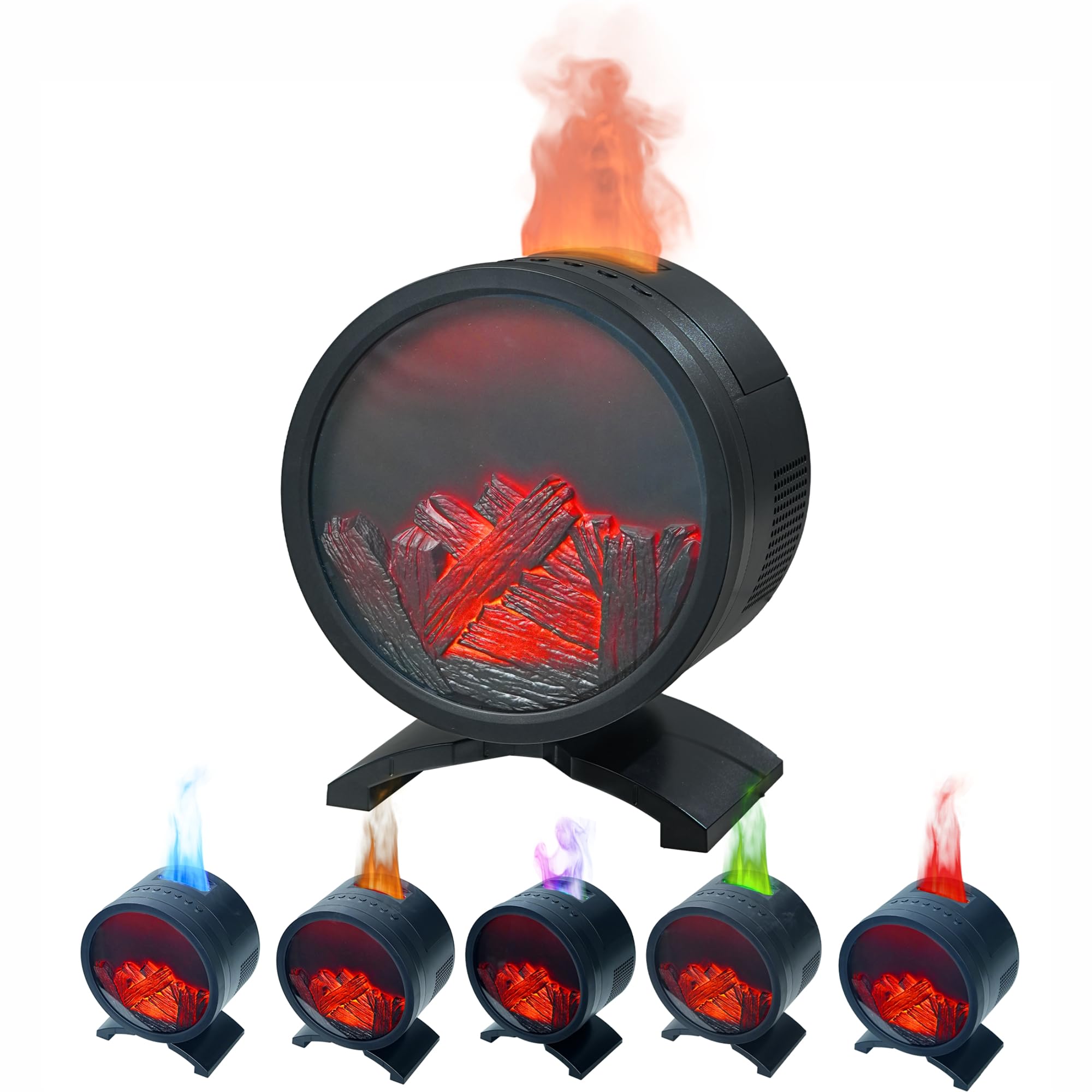 AChoice4U diffuseur rond cheminée avec lumière chaude pour salon.