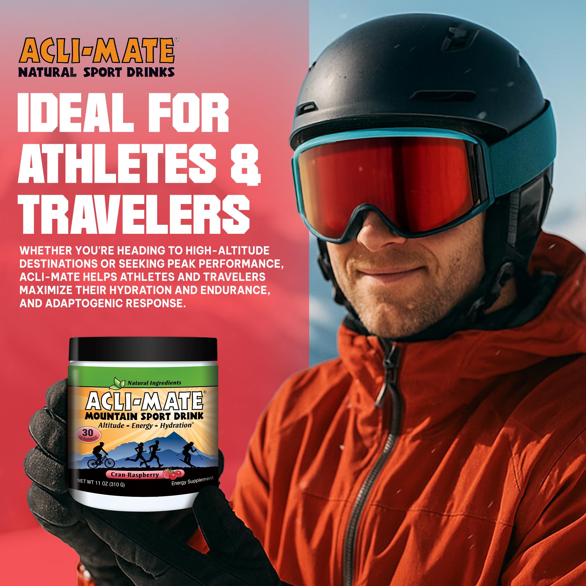 Acli-Mate Aventure: poudre d'hydratation pour voyages et activités en plein air.