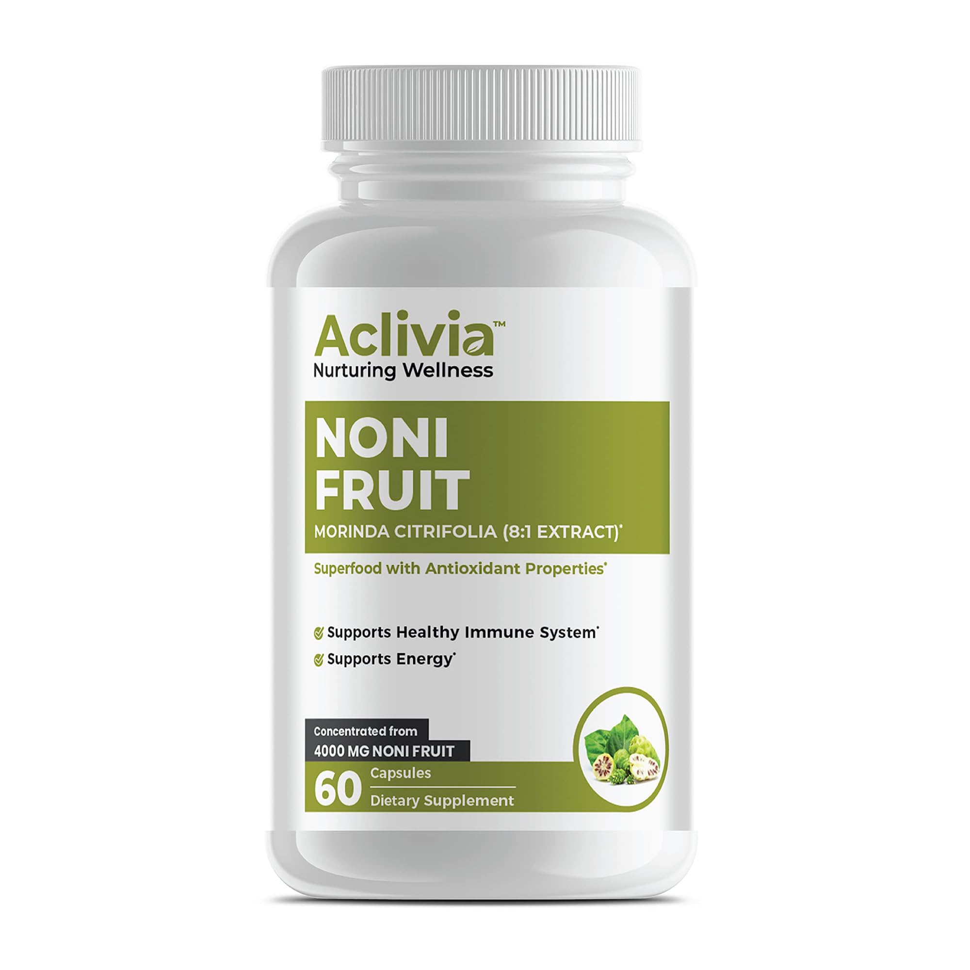 Aclivia Noni hawaïen, pilules 4000 mg, pratique pour la routine quotidienne.