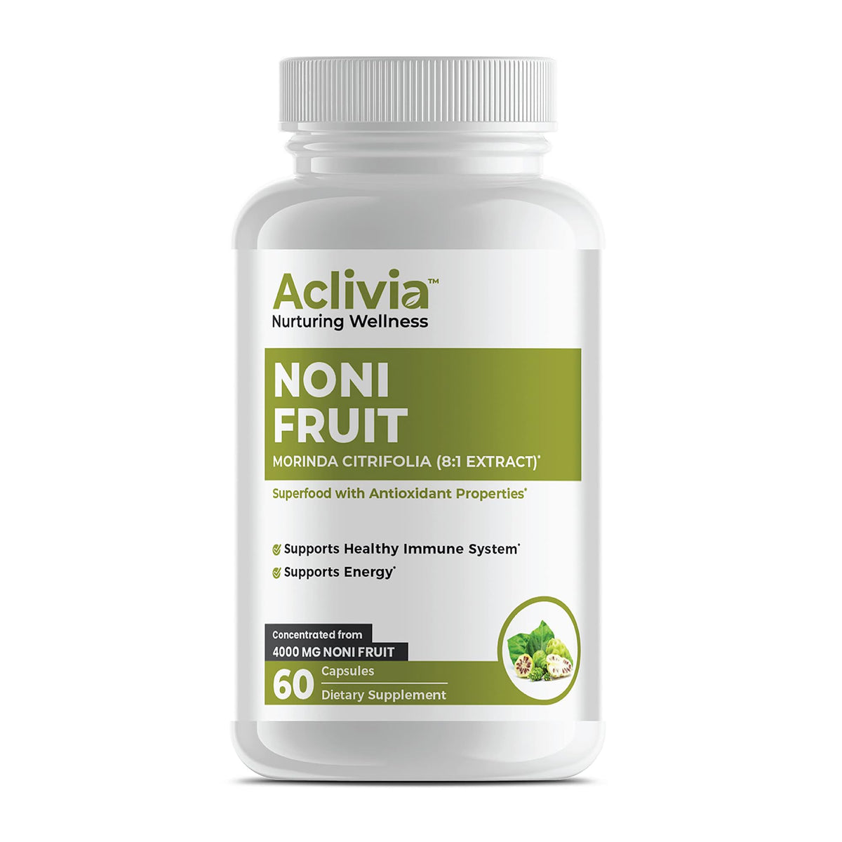 Aclivia Noni hawaïen, pilules 4000 mg, pratique pour la routine quotidienne.