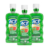 ACT Enfants Bain-bouche anticaries pastèque avec gobelet doseur, favorise une routine dentaire efficace