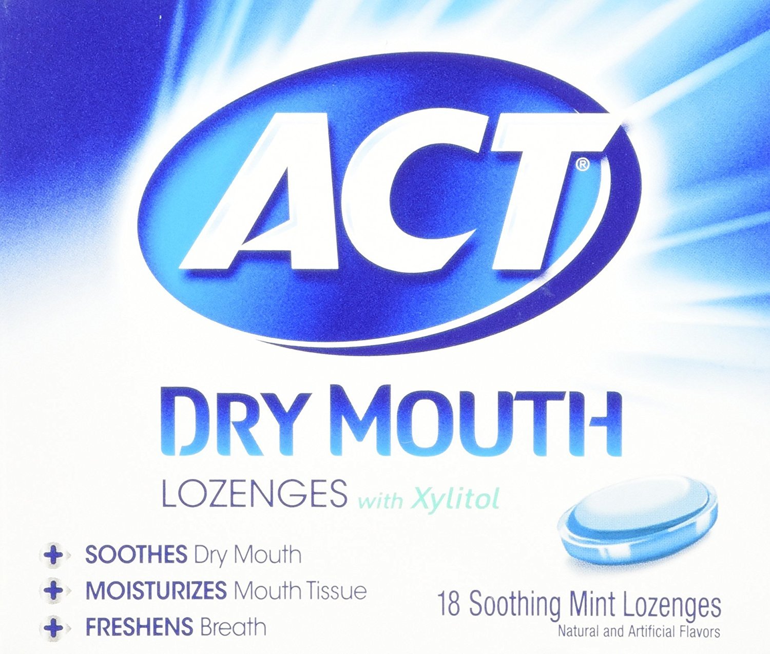 ACT Pastilles bouche sèche menthe – emballage compact pour emporter et soulager en déplacement.