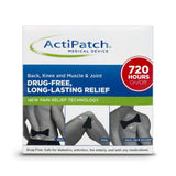 ActiPatch tout-en-un posé sur le genou, démontrant une thérapie neuromodulatrice sans médicament.