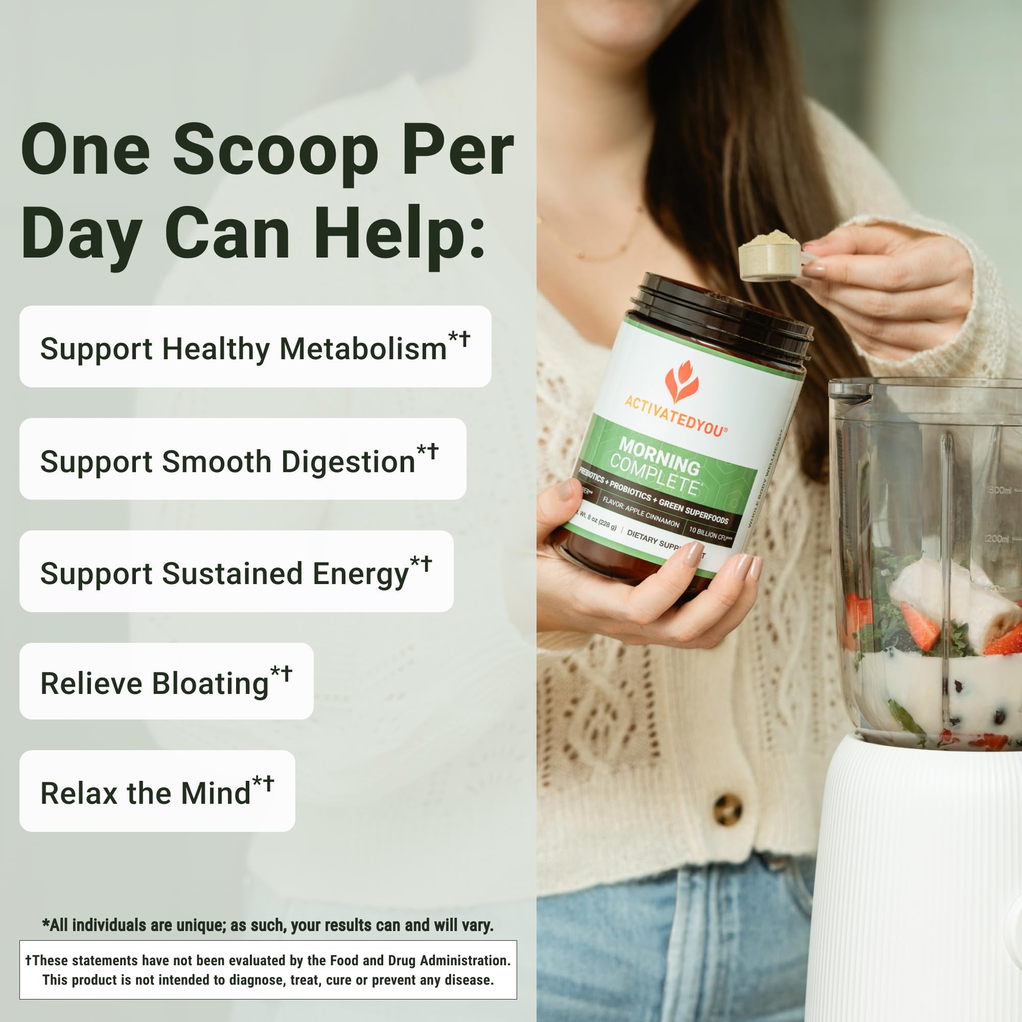ACTIVATEDYOU Morning Complete – dose: mesure précise pour une routine pratique.