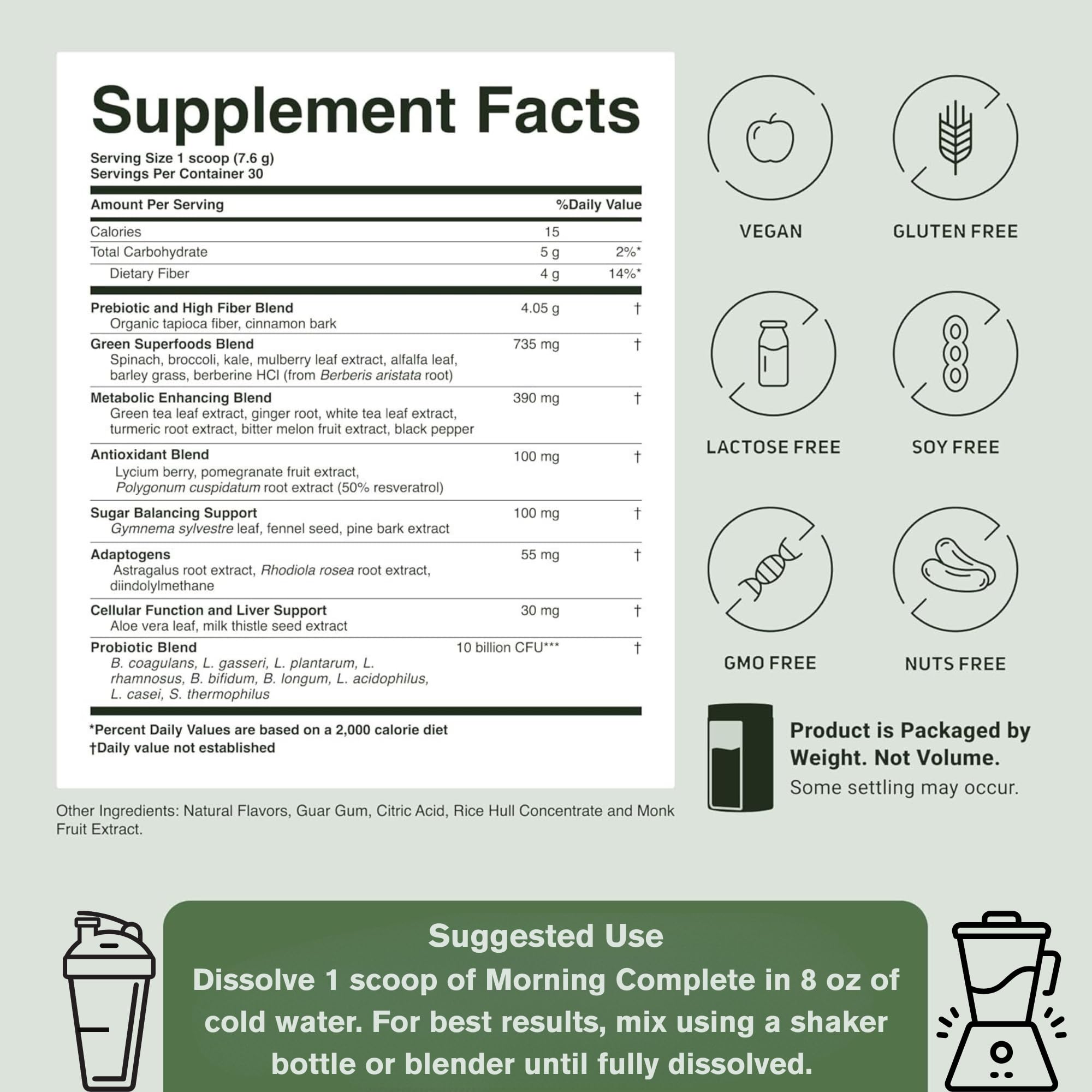 ACTIVATEDYOU Morning Complete – verre: shake onctueux favorisant une digestion légère.