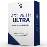 Active H2 – tablettes d'hydrogène près de la bouteille, hydratation enrichie possible.