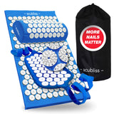 Acubliss tapis d acupression bleu: stimulation des points pour relaxation et énergie.
