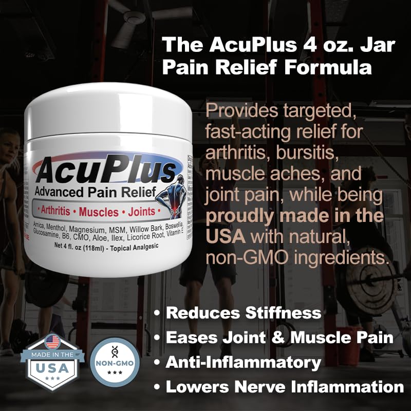 AcuPlus Crème anti-inflammatoire – application ciblée sur les articulations et raideur.