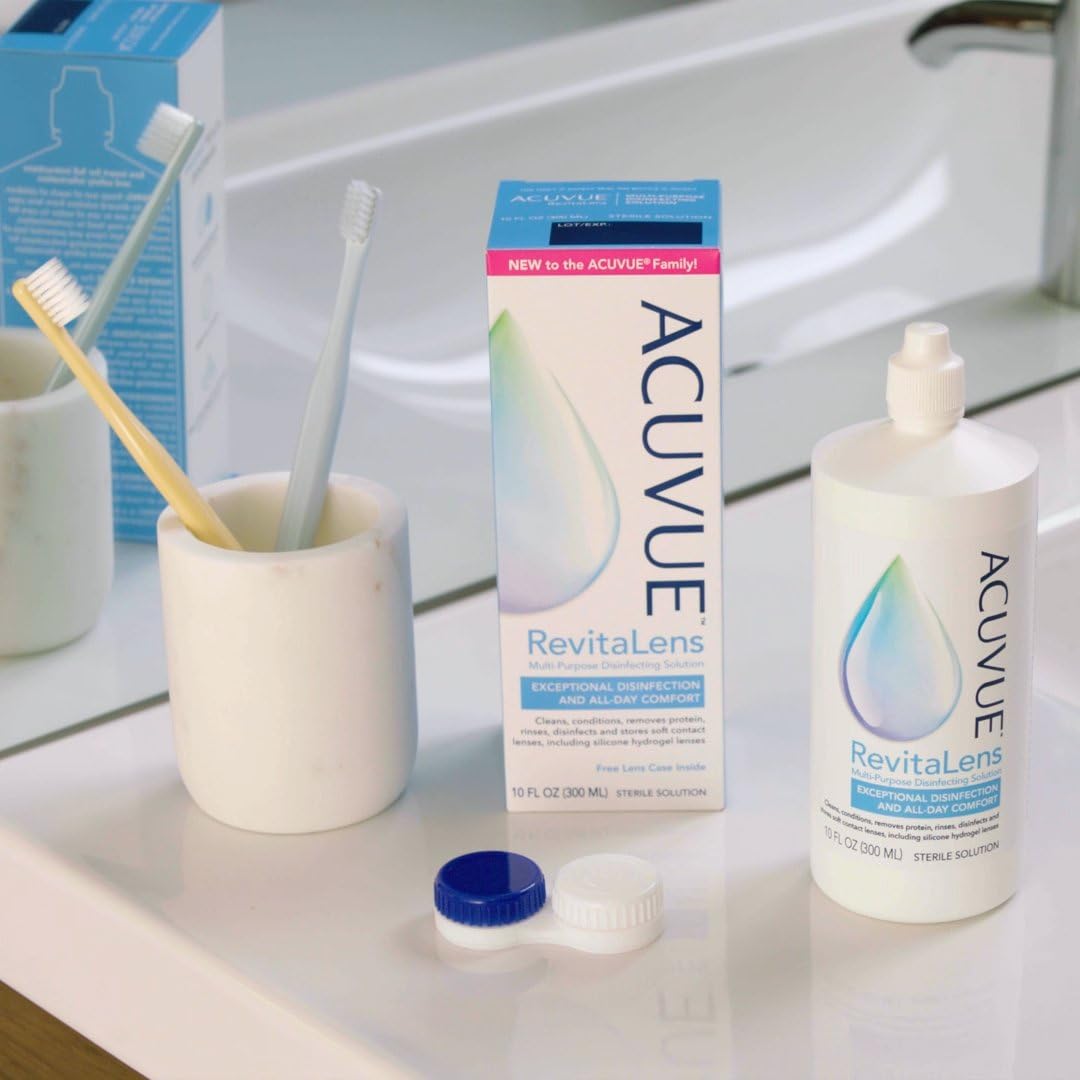 Acuuvueee nettoyage propreté lentilles, élimine dépôts et bactéries pour des lentilles fraîches.