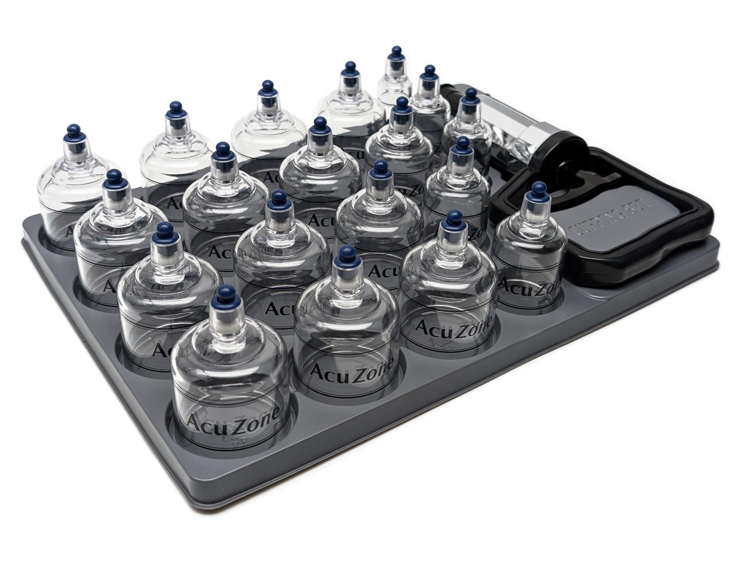 AcuZone Premium cupping: tailles variées pour dos et cuisses, facilité d’ajustement.