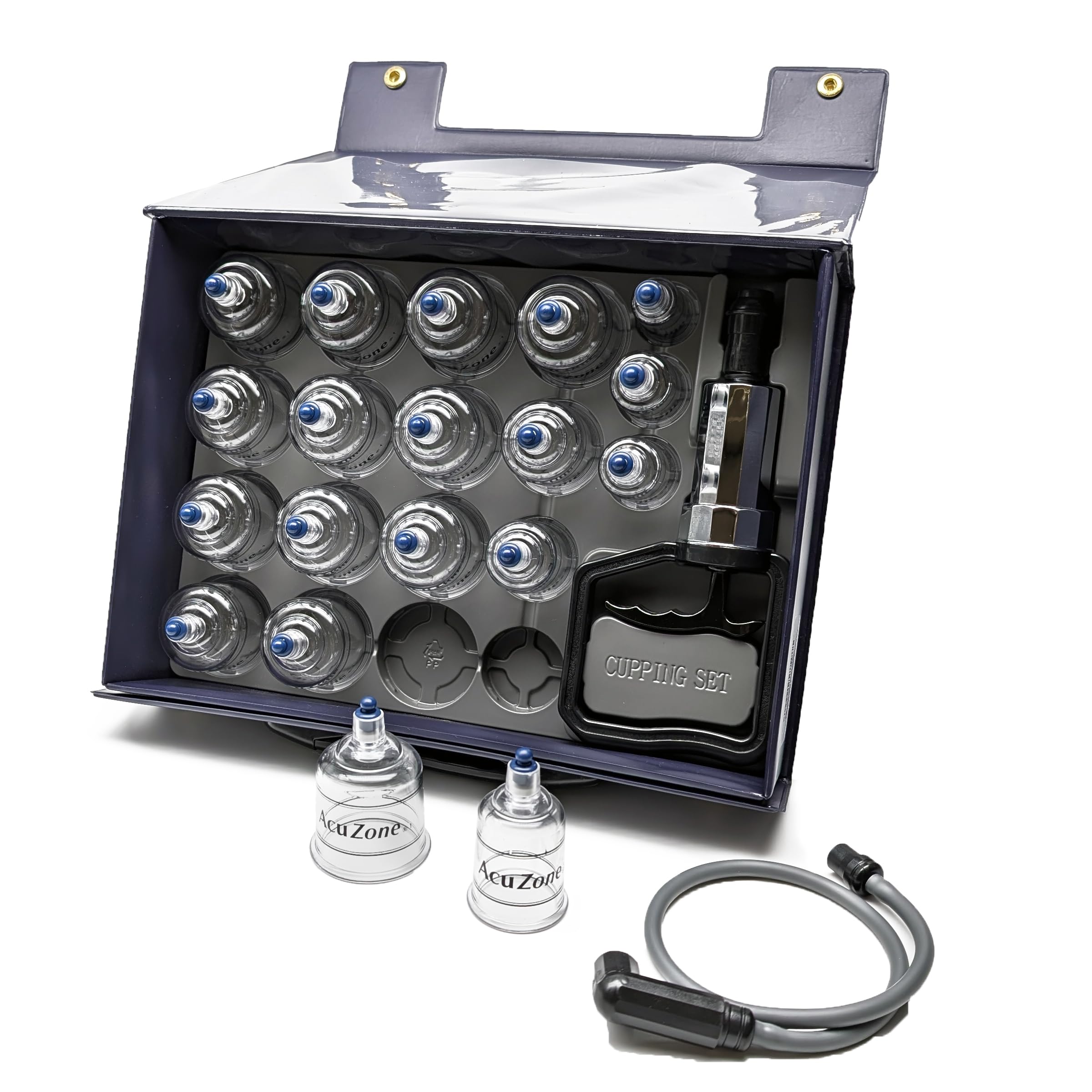 AcuZone ensemble-complet : ensemble de cupping polyvalent et portable.