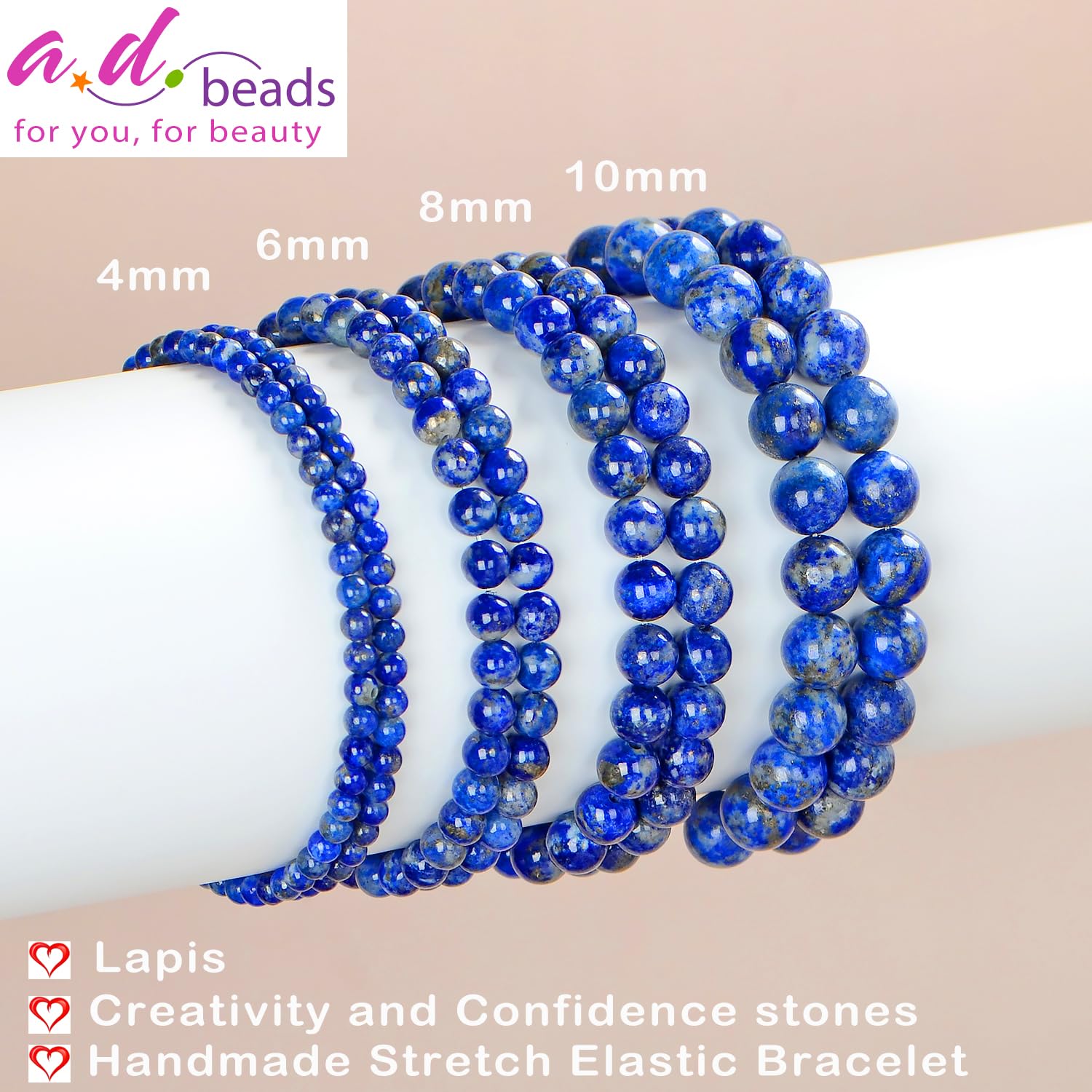 AD Beads bracelet quartz rose, douceur et style décontracté.