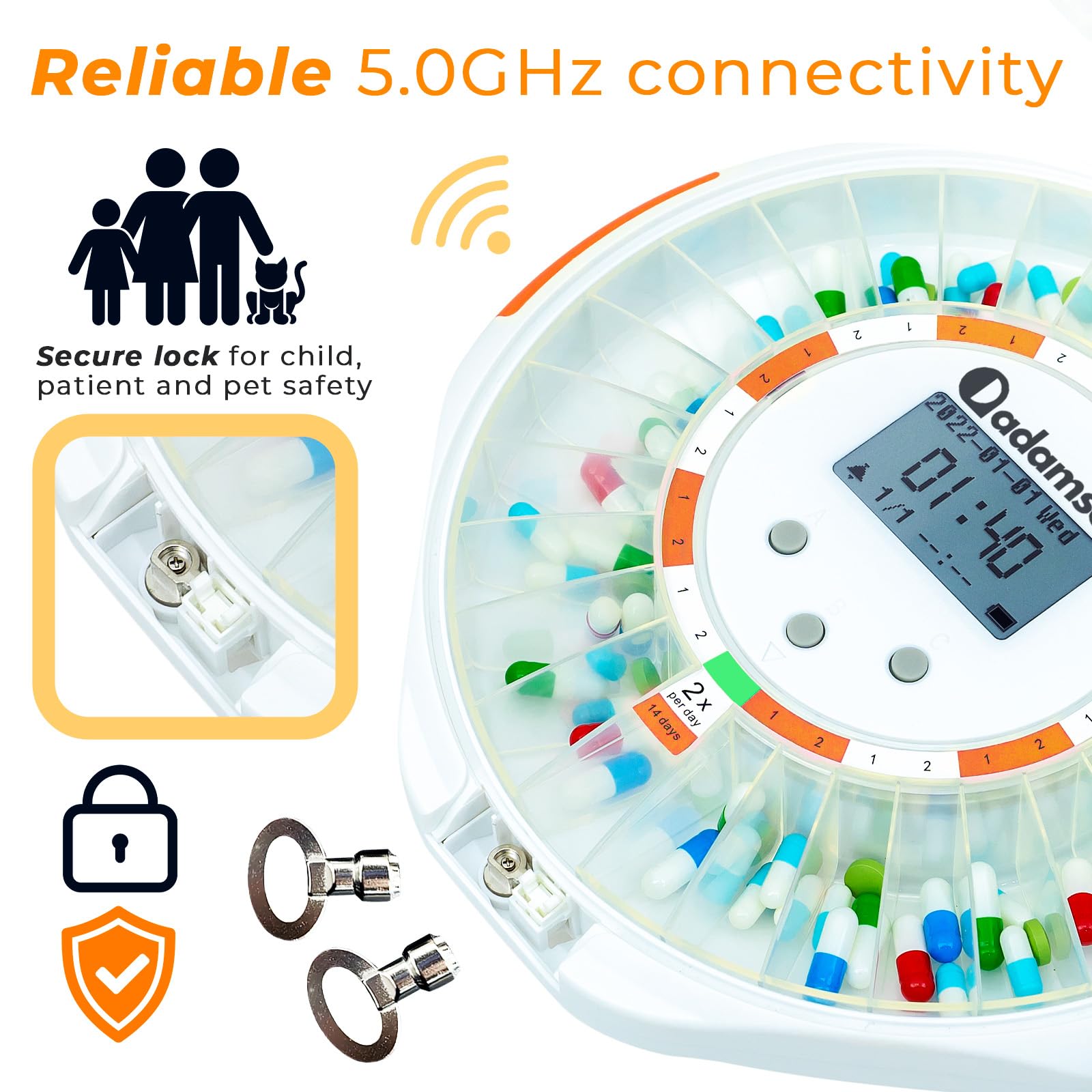 Adamson TimelyMed solution pratique à domicile pour les aidants.