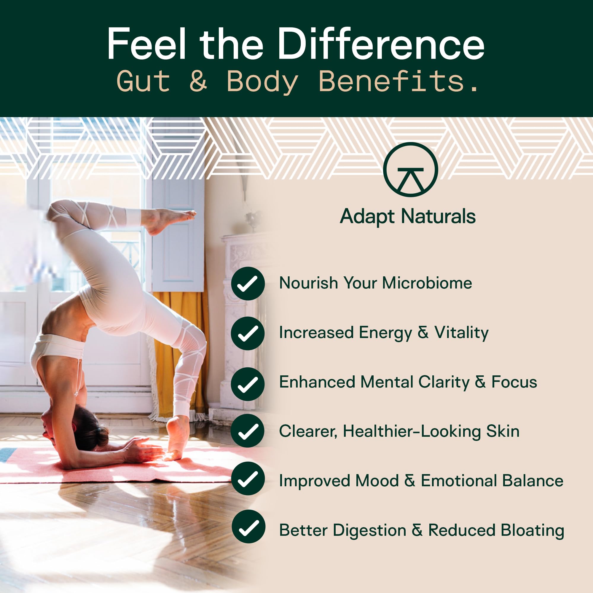 Adapt Naturals Ingrédients Qualité: ingrédients soigneusement sélectionnés pour la synergie.