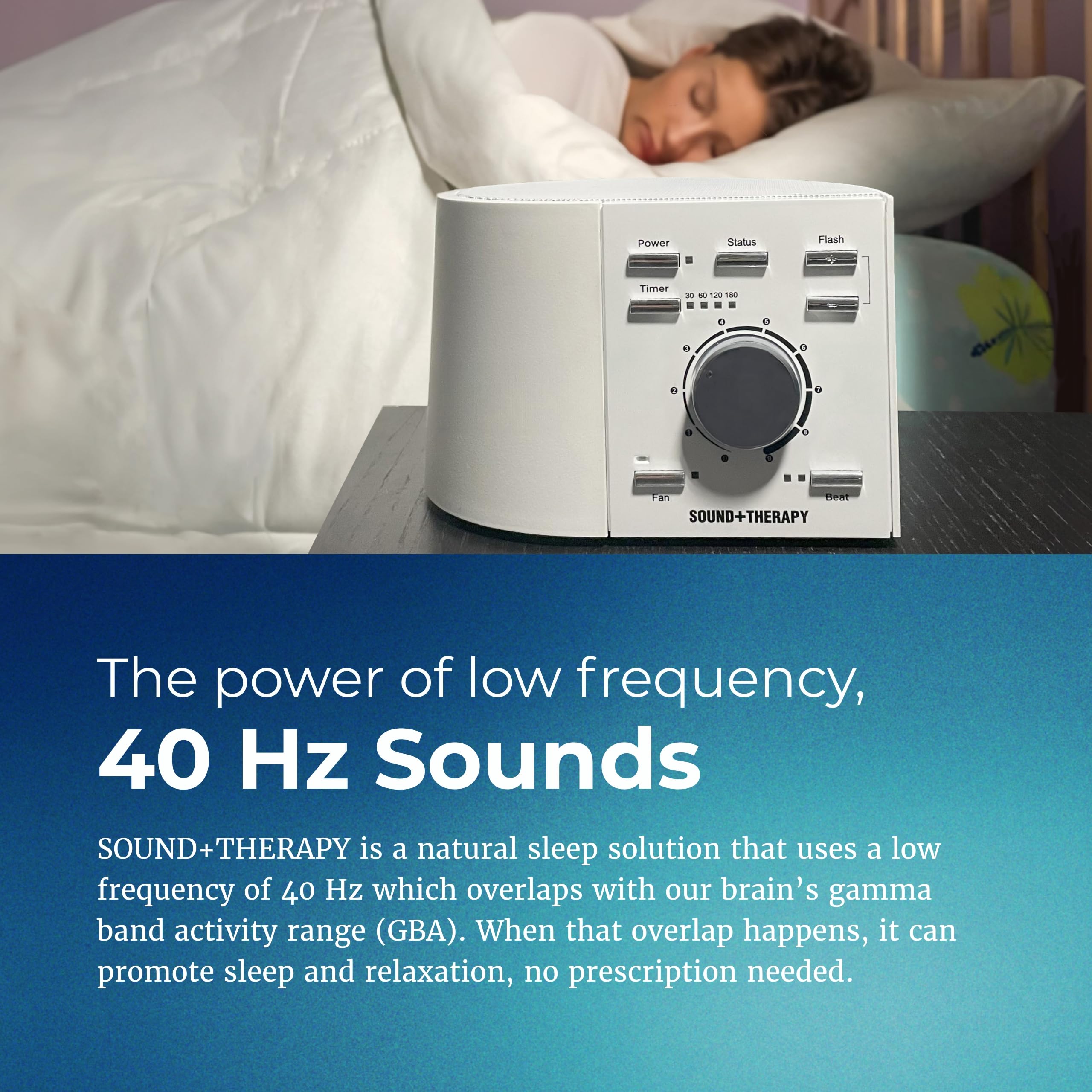 Adaptive Sound Technologies 40Hz Sleep Machine lumière-gamma; expérience lumineuse apaisante