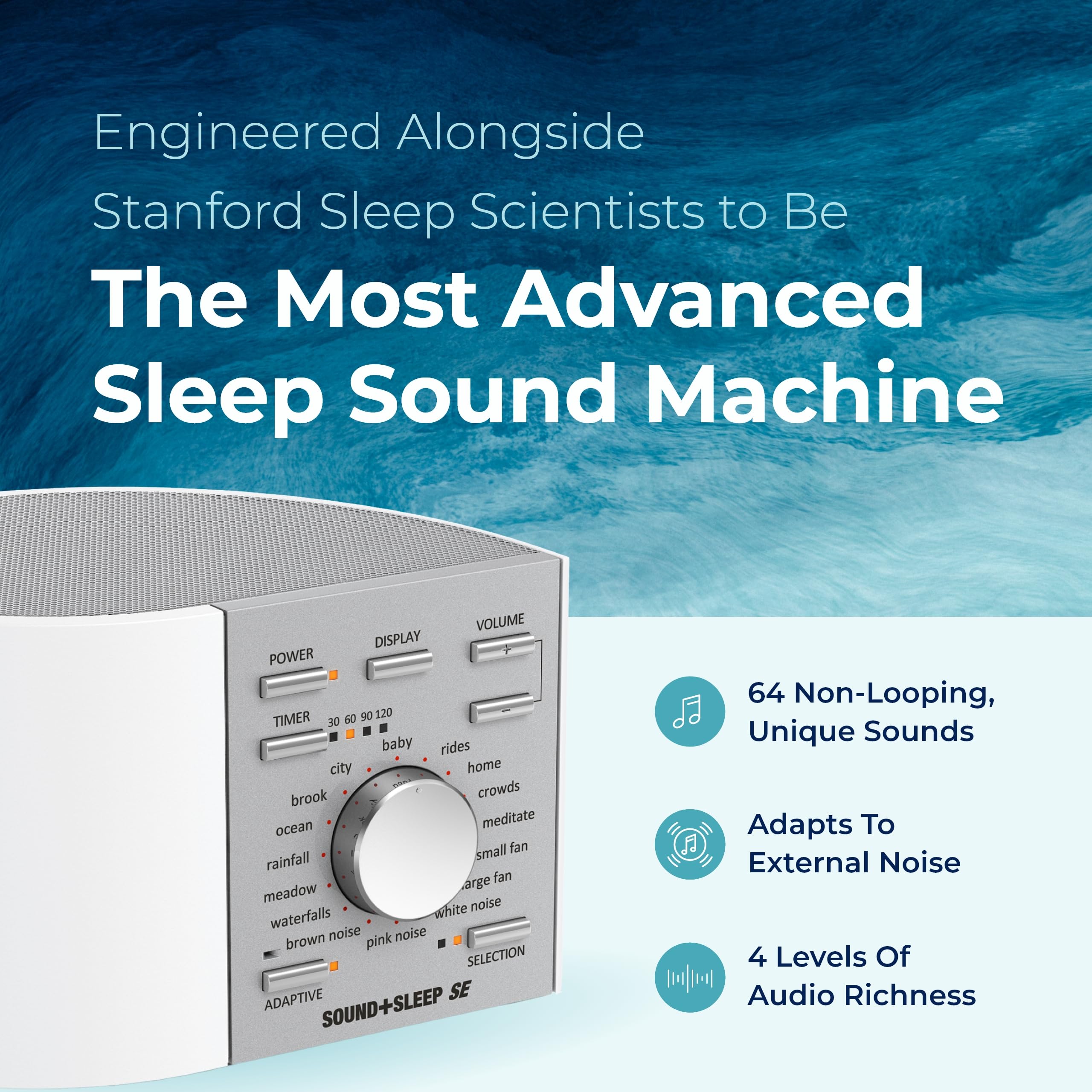 Adaptive Sound Technologies Sound + Sleep SE: ambiance océan douce pour relaxation et détente.