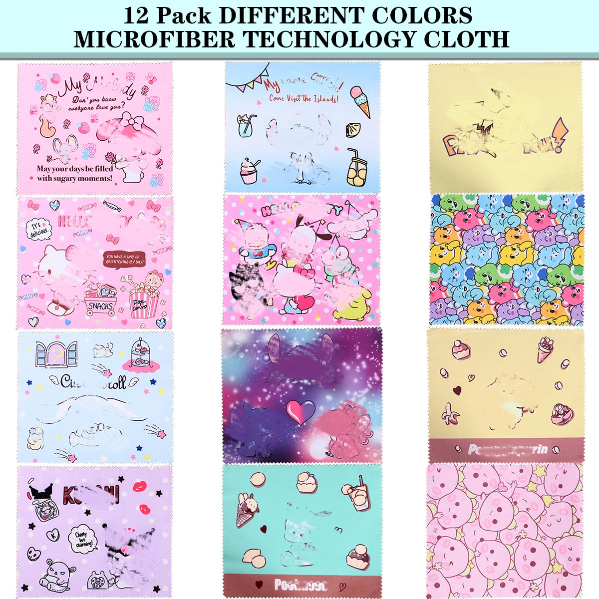 ADBGV chiffon microfibre dessin animé bijoux, retire poussière sans laisser résidus.