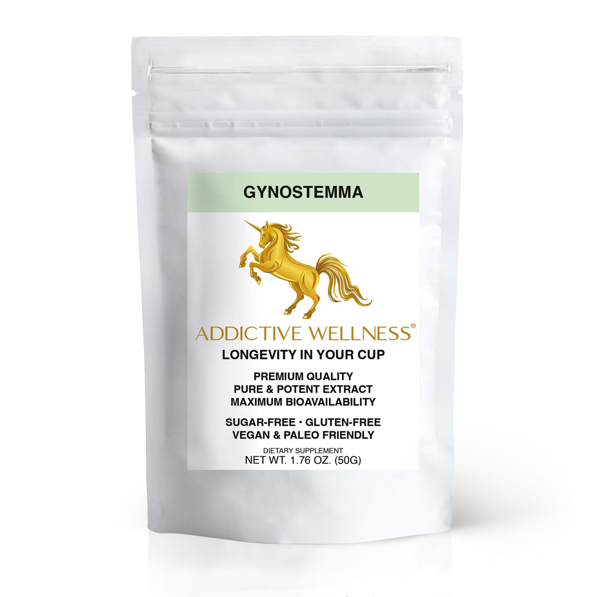 Addictive Wellness Gynostemma poudre – bouteille: énergie naturelle et ritualisation du thé