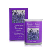 Bougie Adirondack en cire de soja dans un verre élégant, parfum forêt apaisant.