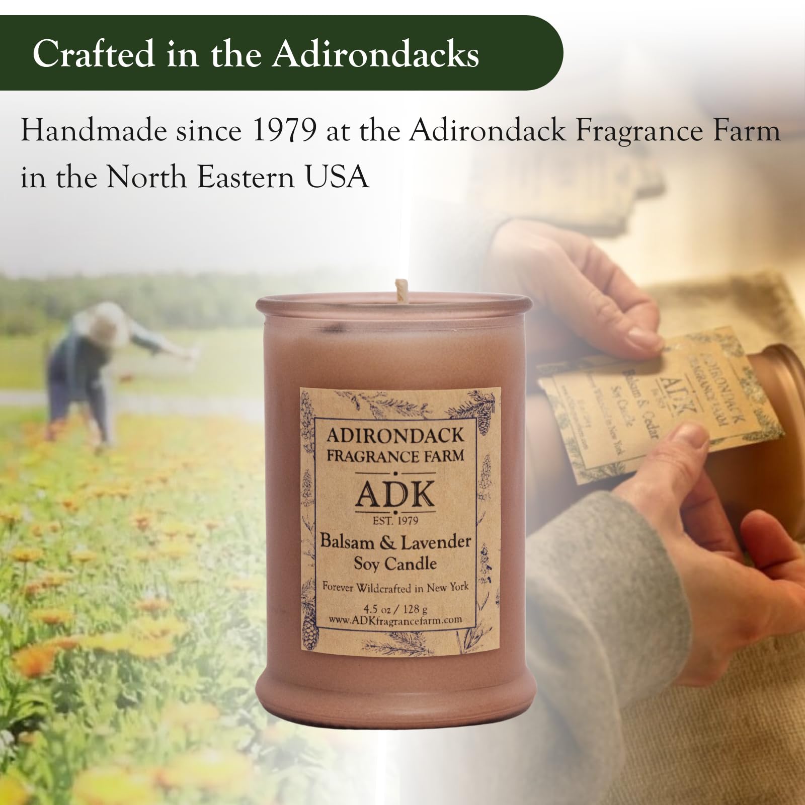 Cadeau élégant ADIRONDACK, bougie parfumée idéale pour offrir et décorer.
