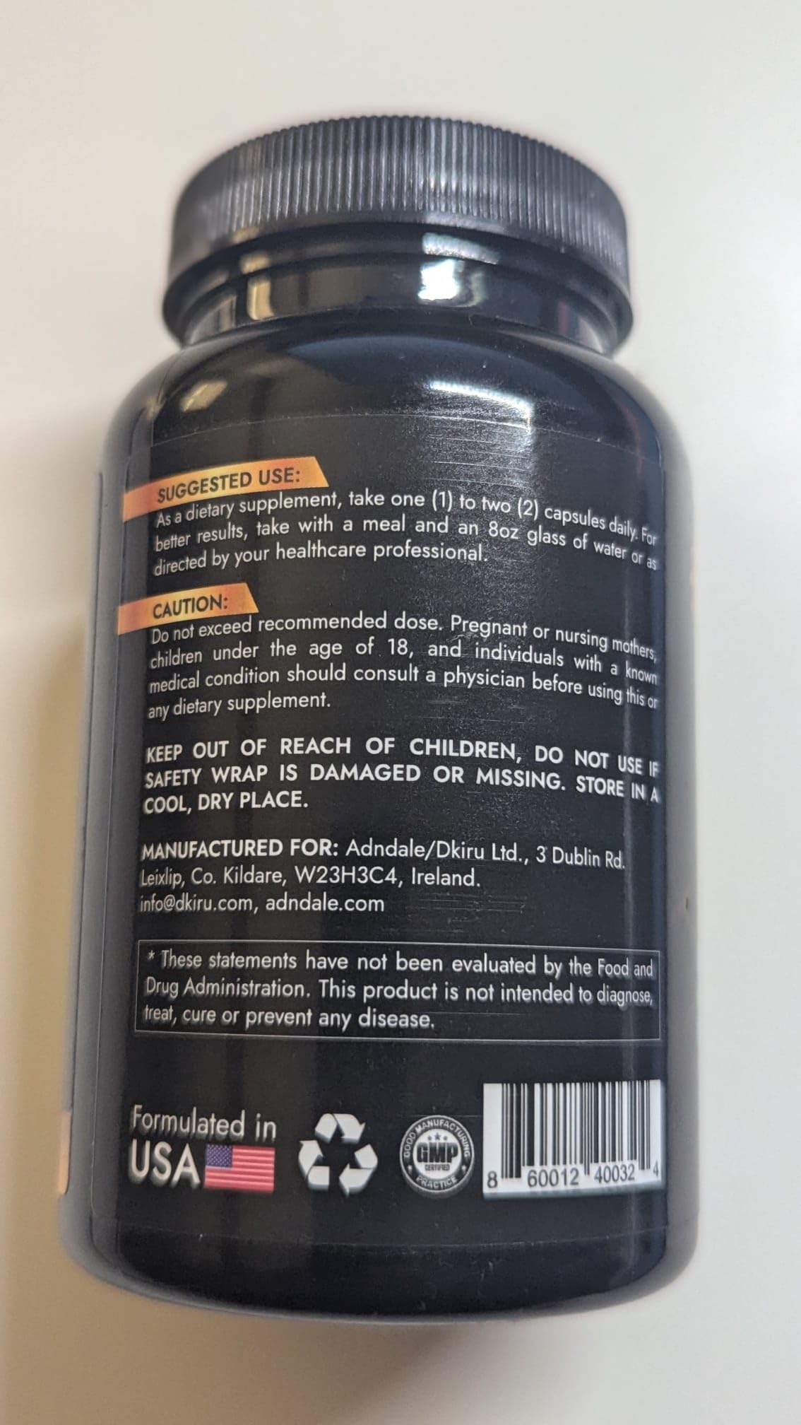 Adndale 14-en-1 réducteur cortisol, capsules pratiques pour la routine.