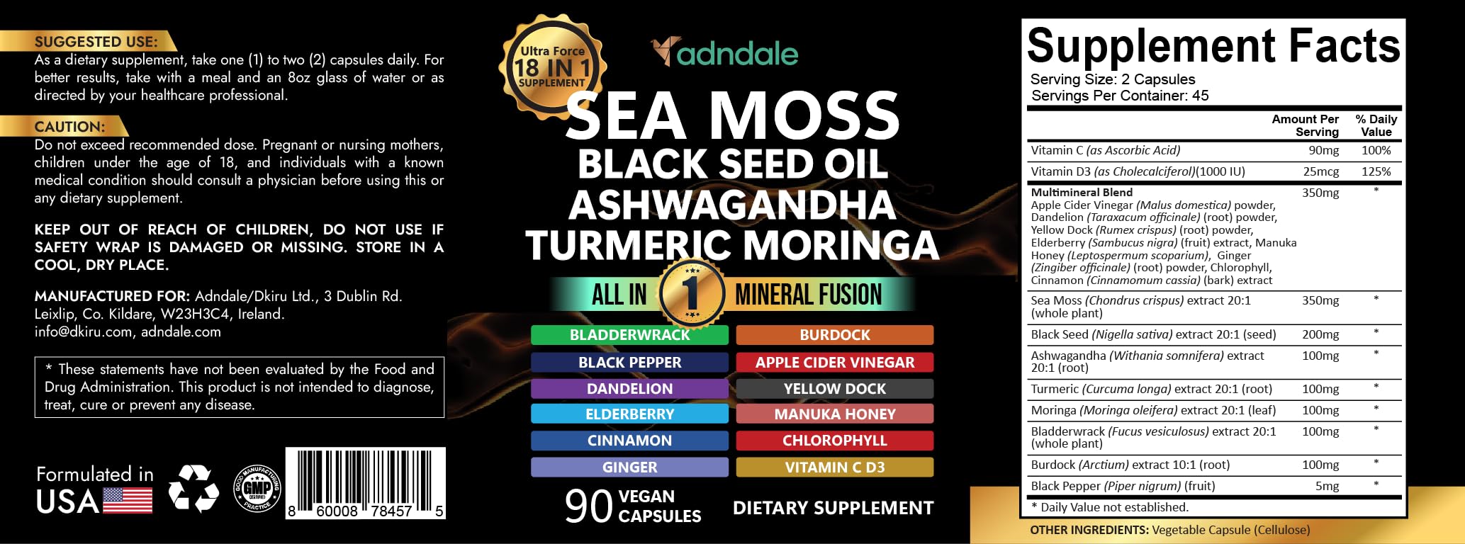 Capsules Adndale miel de manuka : douceur naturelle et énergie quotidienne.